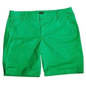 J Crew Factory Plus Size 16 Frankie Bermuda Shorts Chino 9” Inseam Green AL569